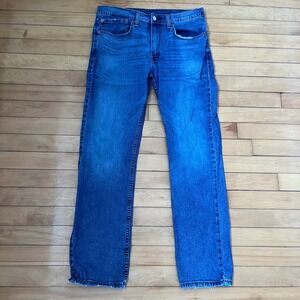 Levis 514 Straight Fit Mens Jeans 34x32 Medium Wash Blue Denim 00514-1493